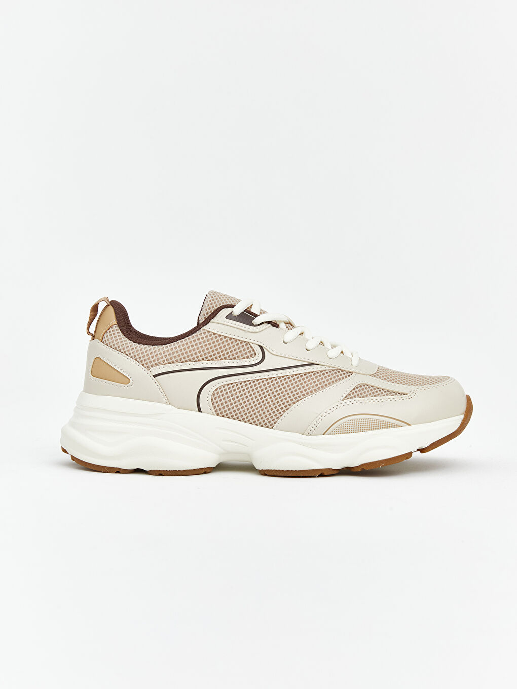 Bej Bağcıklı Erkek SPOR Ayakkabı-1