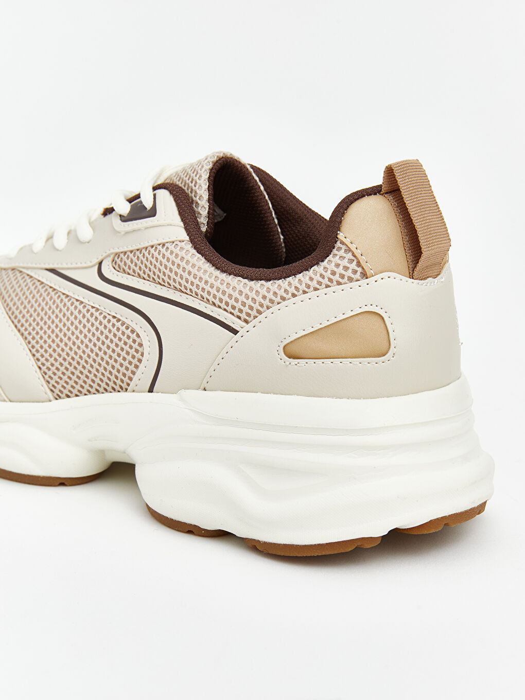 Bej Bağcıklı Erkek SPOR Ayakkabı-4