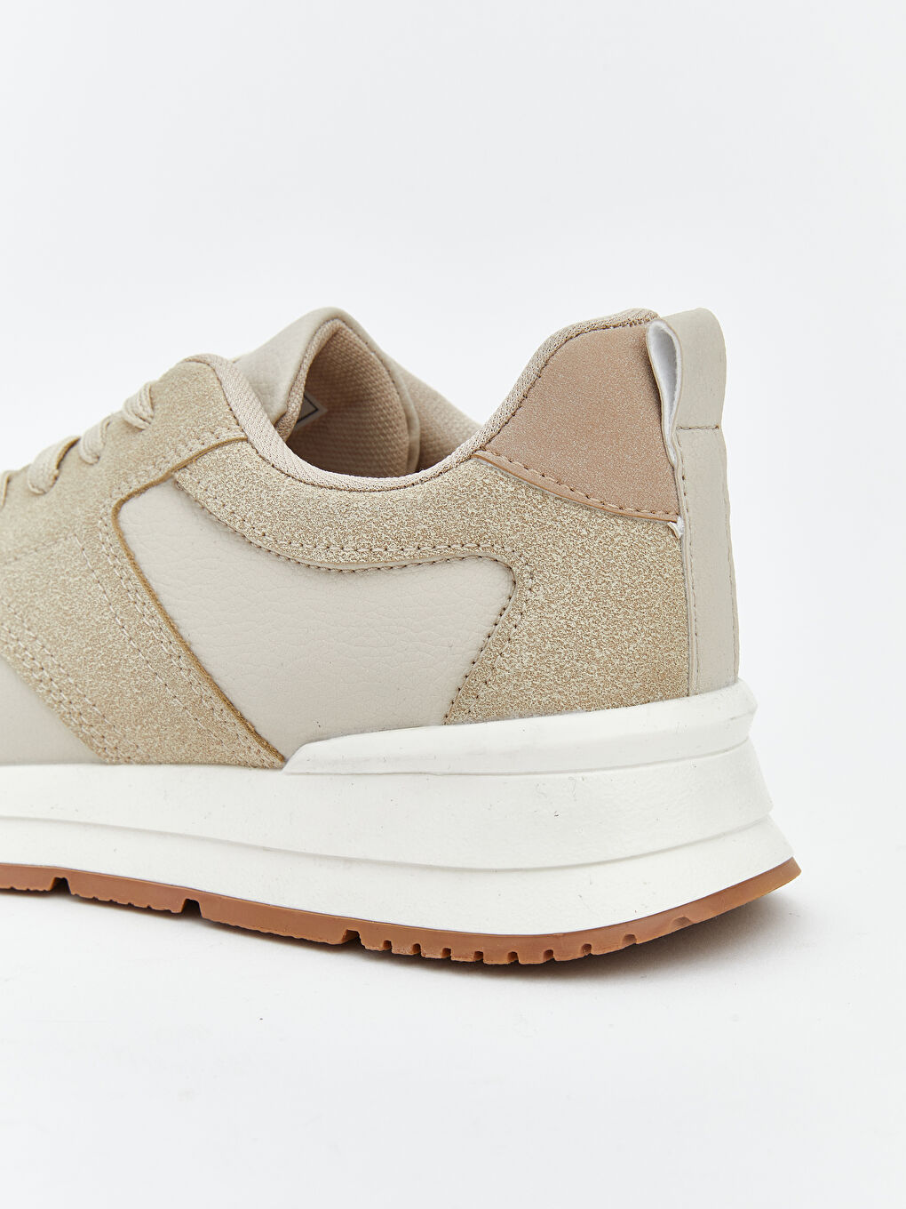 Bej Bağcıklı Kadın Spor Ayakkabı-4