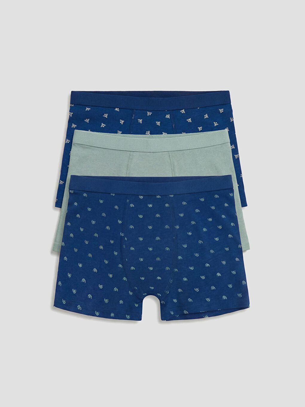 Lacivert Erkek Çocuk Boxer 3'lü-1