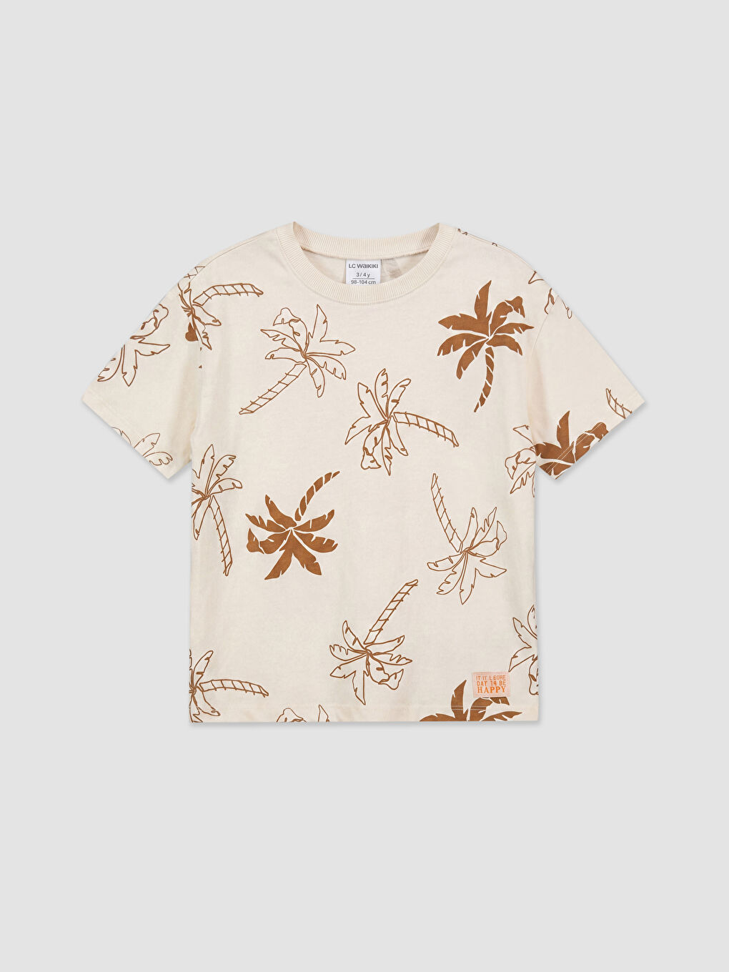 Мальчиковый комплект из футболки и шорт с пальмовым принтом-1