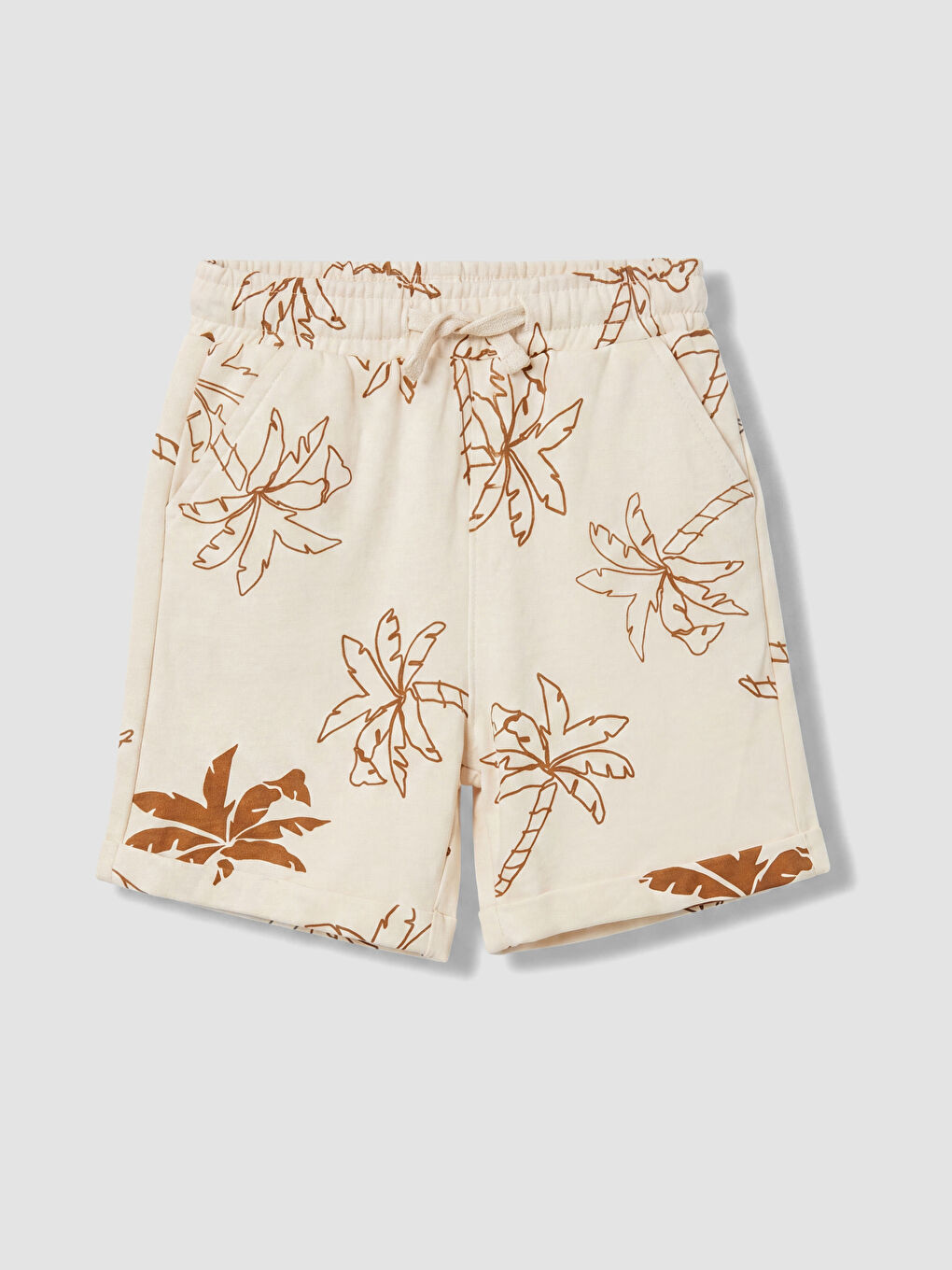 Мальчиковый комплект из футболки и шорт с пальмовым принтом-3