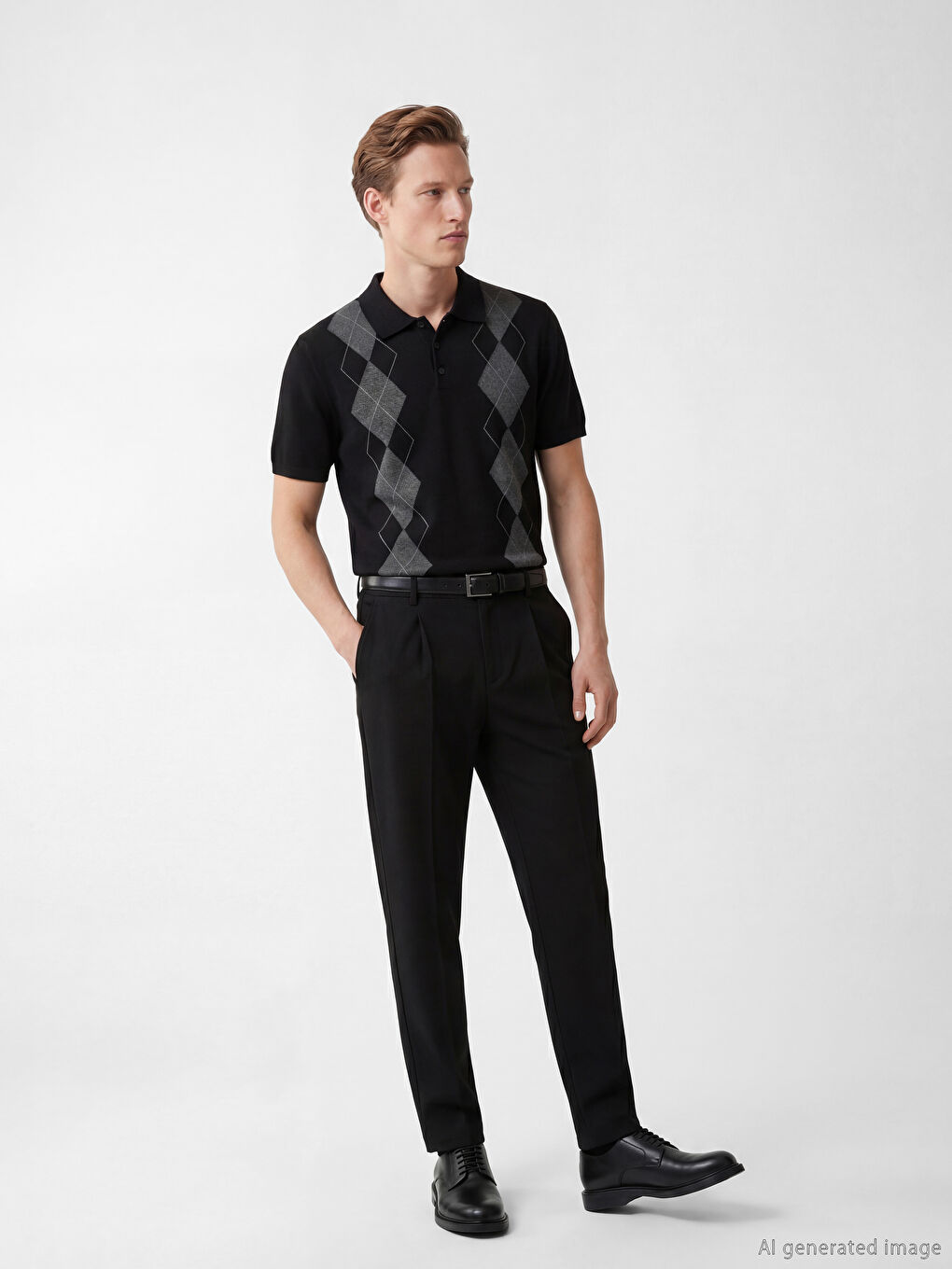 Брюки мужские стандартного кроя со складками