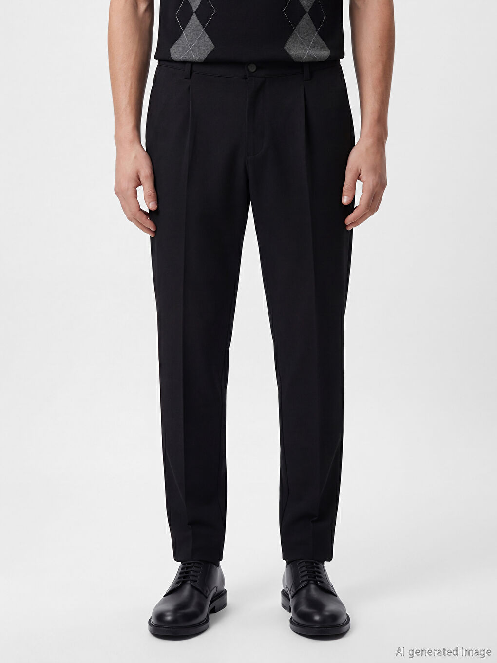 Брюки мужские стандартного кроя со складками-1