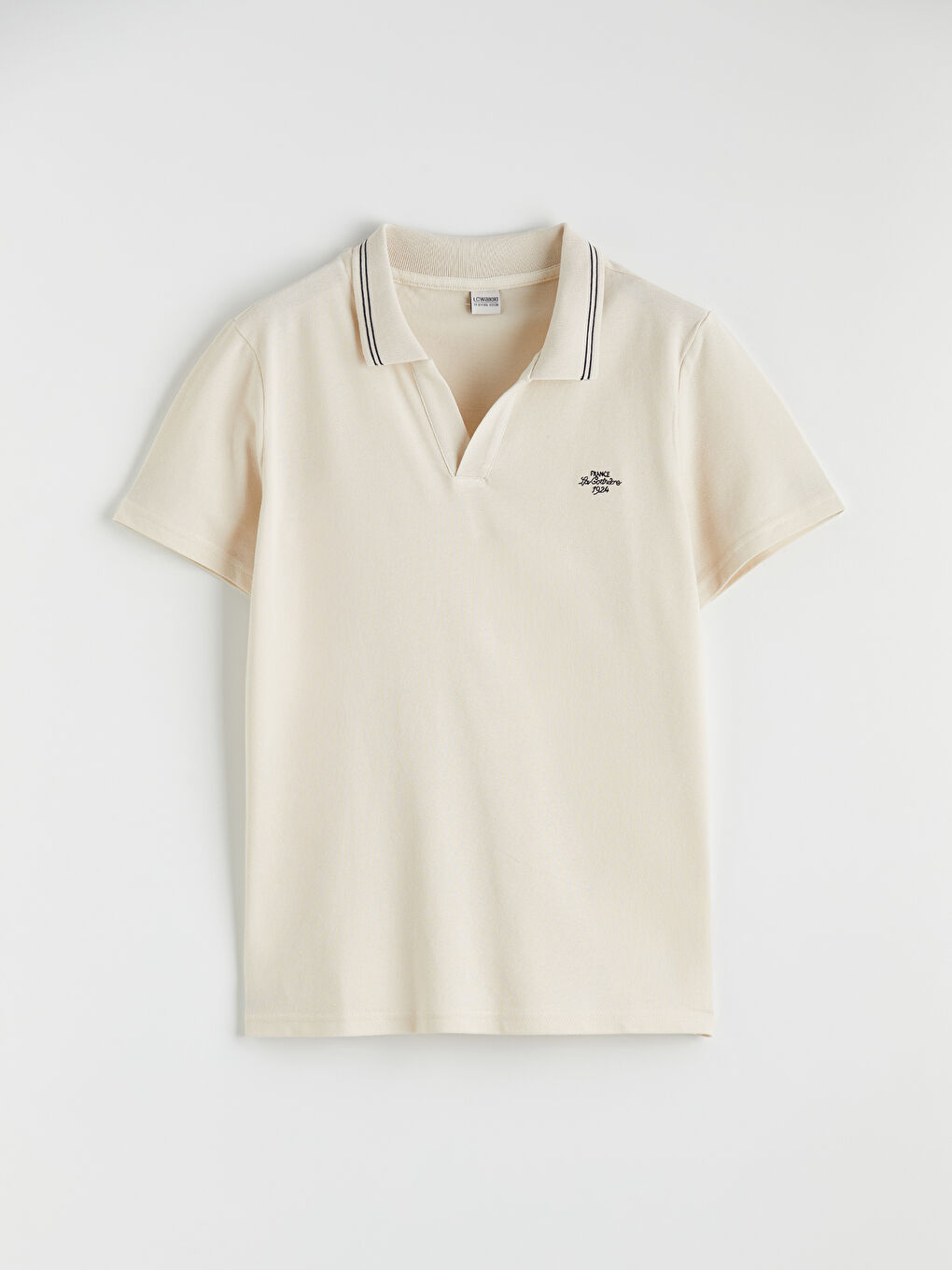 Bej Nakışlı Polo Yaka Erkek Çocuk Takım-1