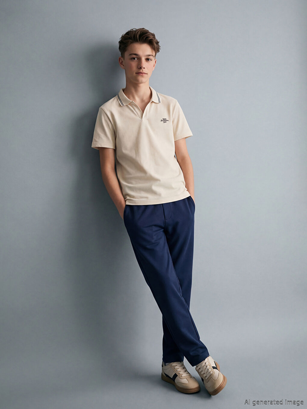 Embroidered Polo Shirt Set for Boys