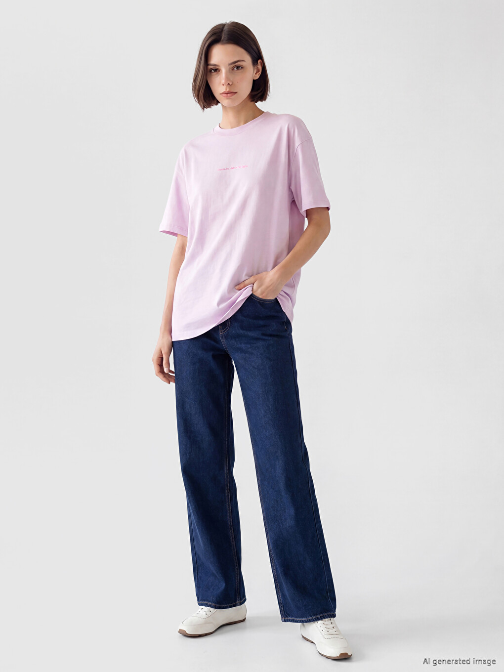 Printed %100 Cotton Women's T-shirt-1
