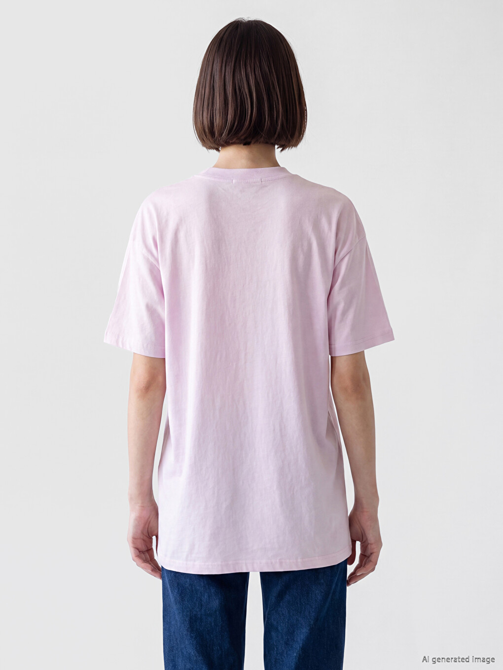 Printed %100 Cotton Women's T-shirt-3