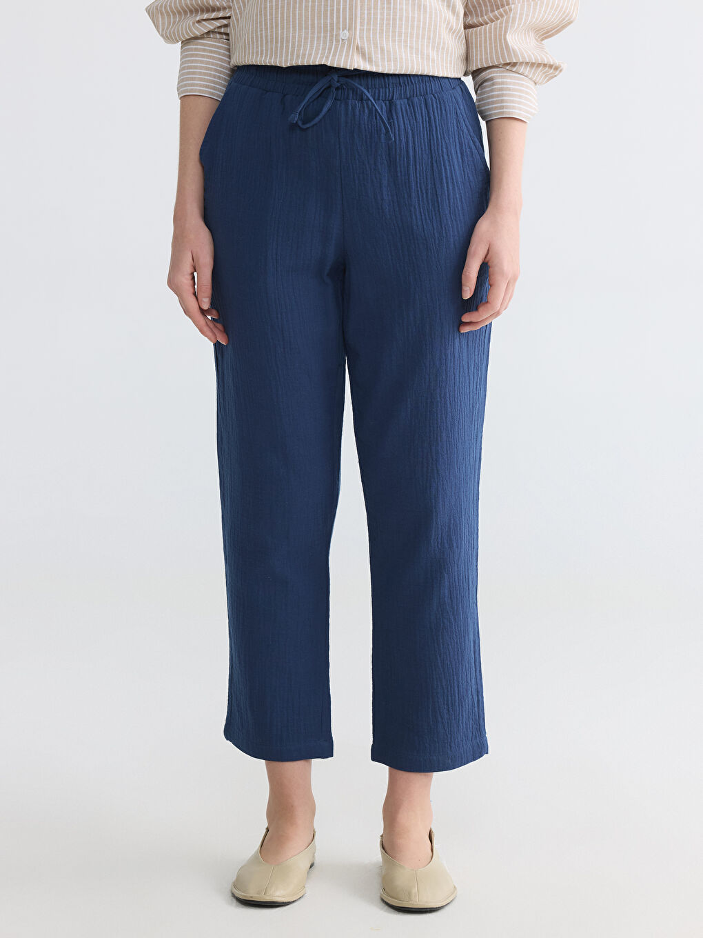 Pantalon Belmando Femme à Taille Élastique-1
