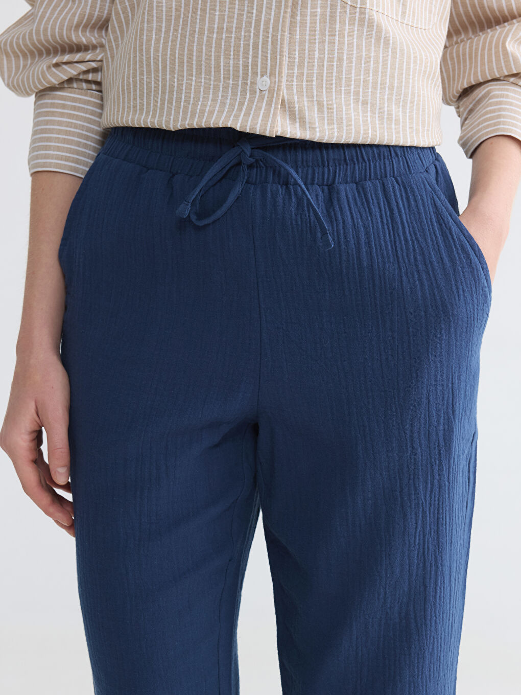 Pantalon Belmando Femme à Taille Élastique-2