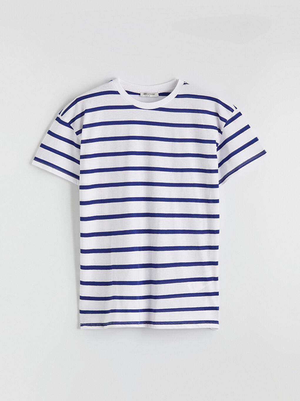 Mavi Bisiklet Yaka Çizgili Kadın Tişört	