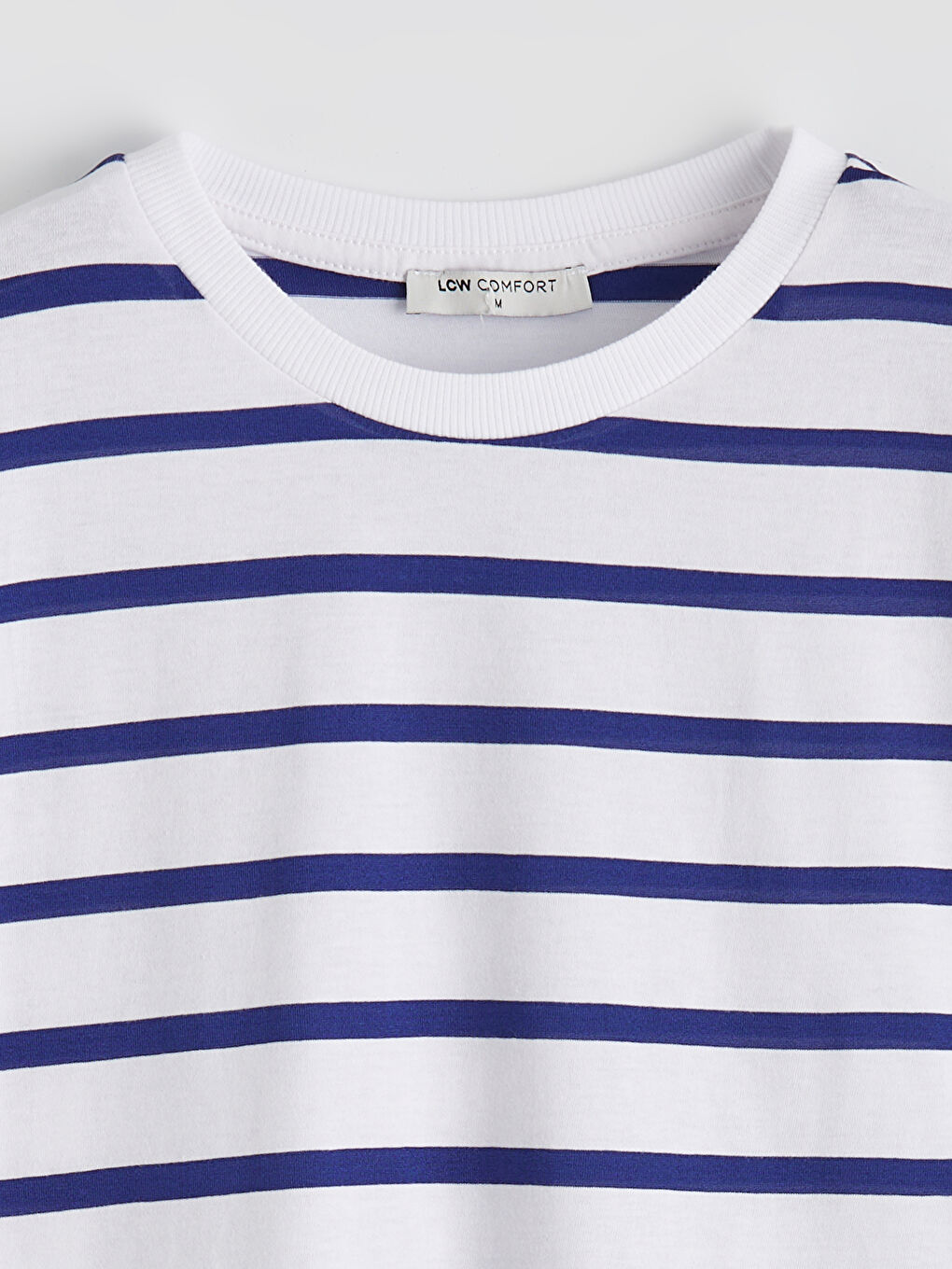 Mavi Bisiklet Yaka Çizgili Kadın Tişört	-1