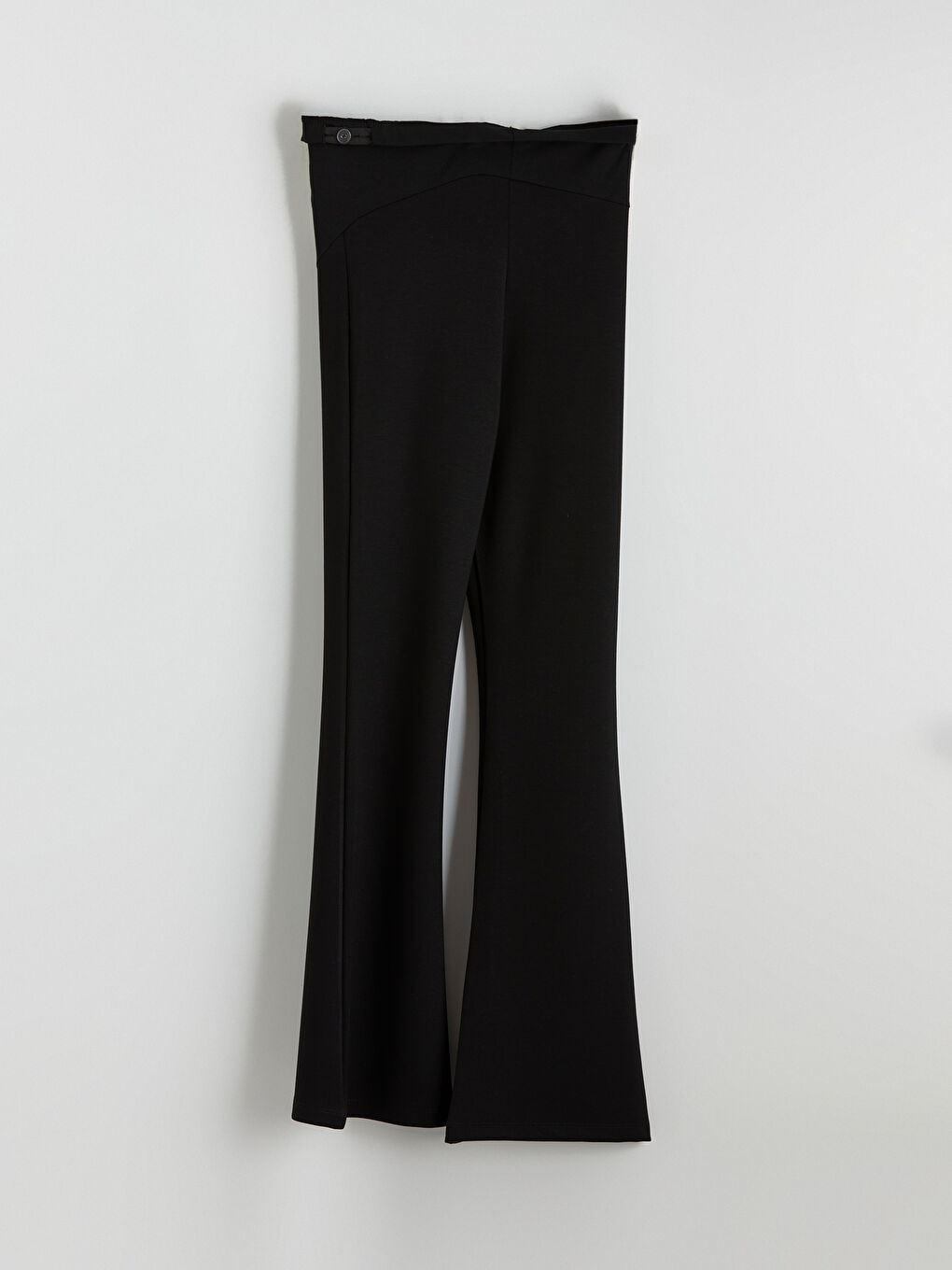 Siyah Karın Panelli İspanyol Paça Hamile Tayt-2