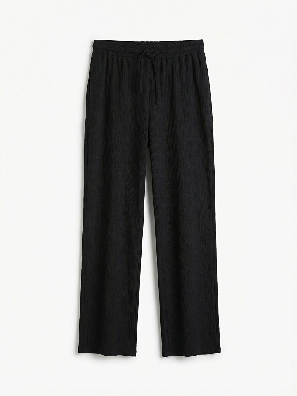 Siyah Beli Lastikli Dokulu Kadın Pantolon-4