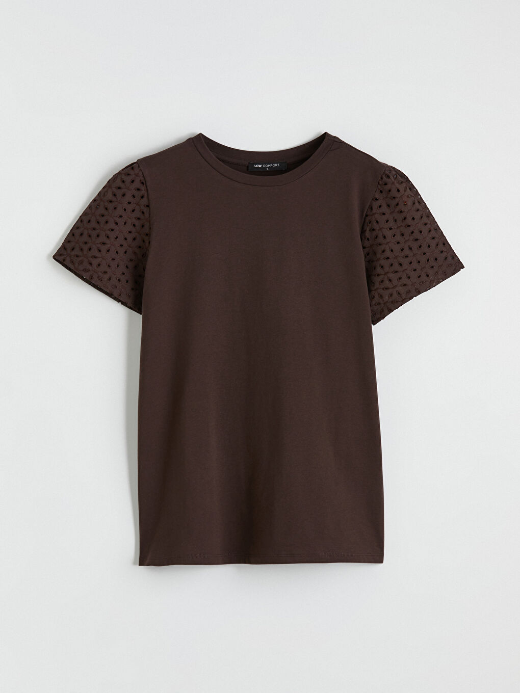 Kahverengi Bisiklet Yaka Ajurlu Bluz