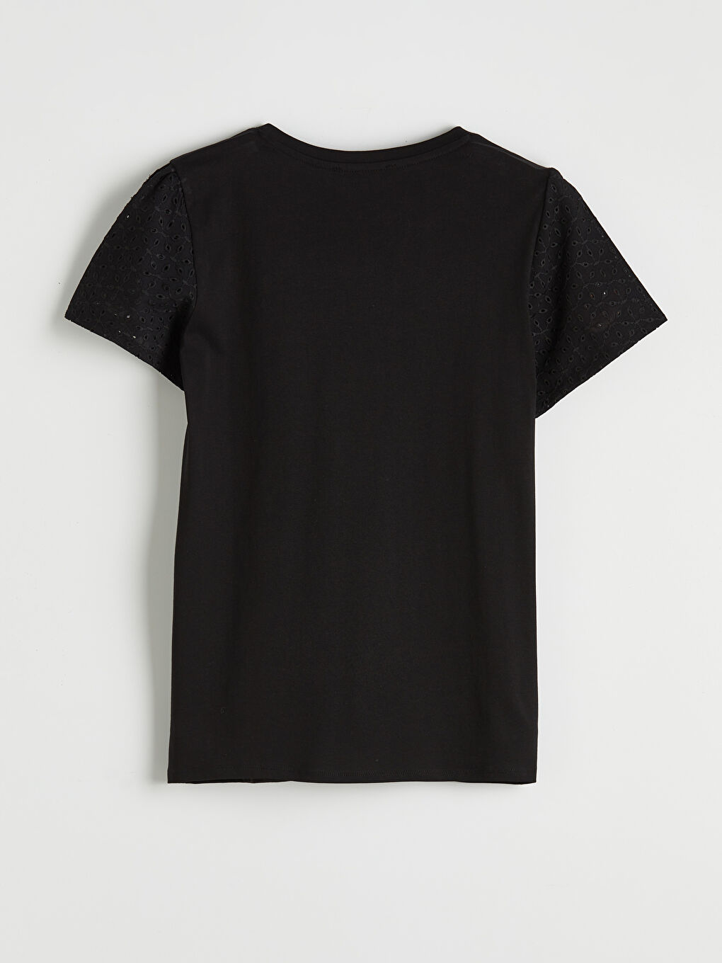 Siyah Bisiklet Yaka Ajurlu Bluz