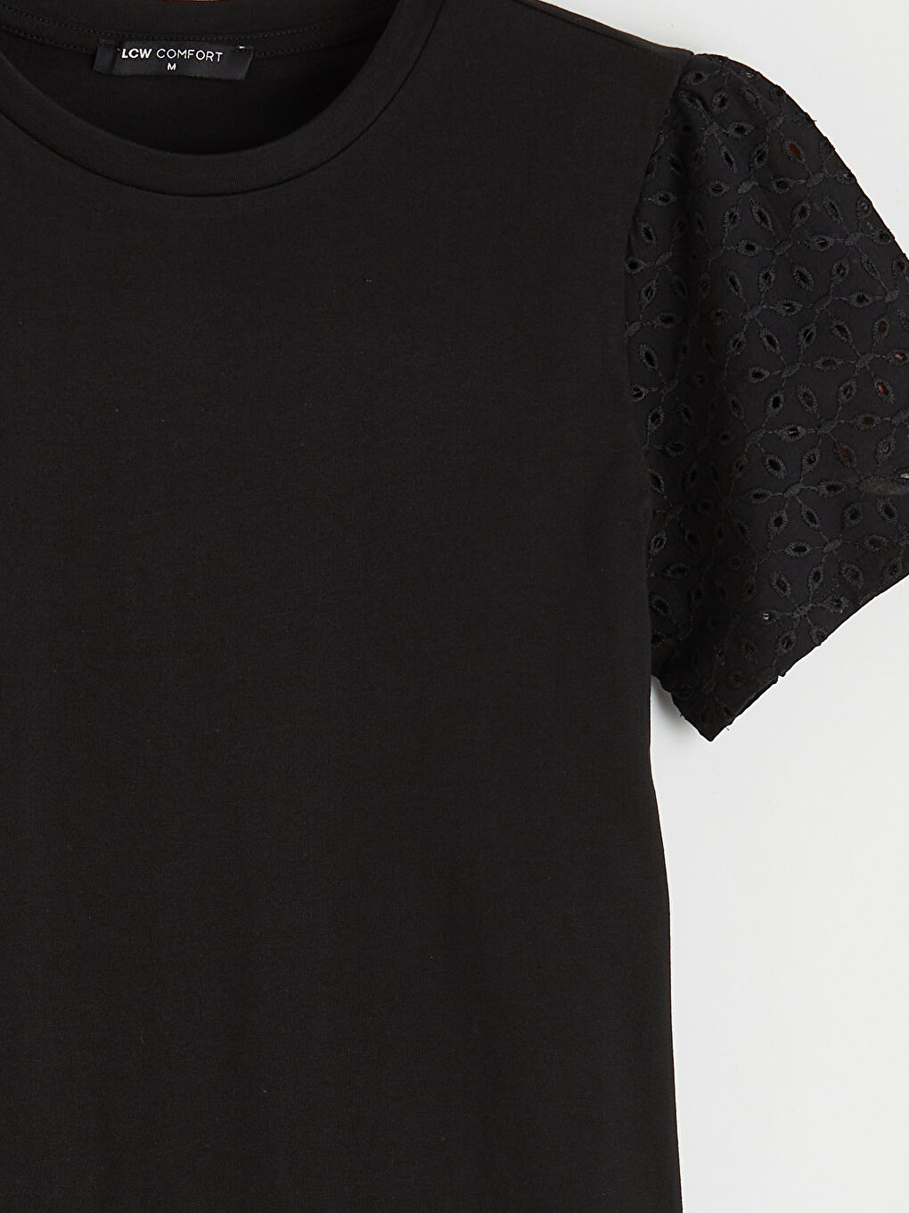 Siyah Bisiklet Yaka Ajurlu Bluz-2