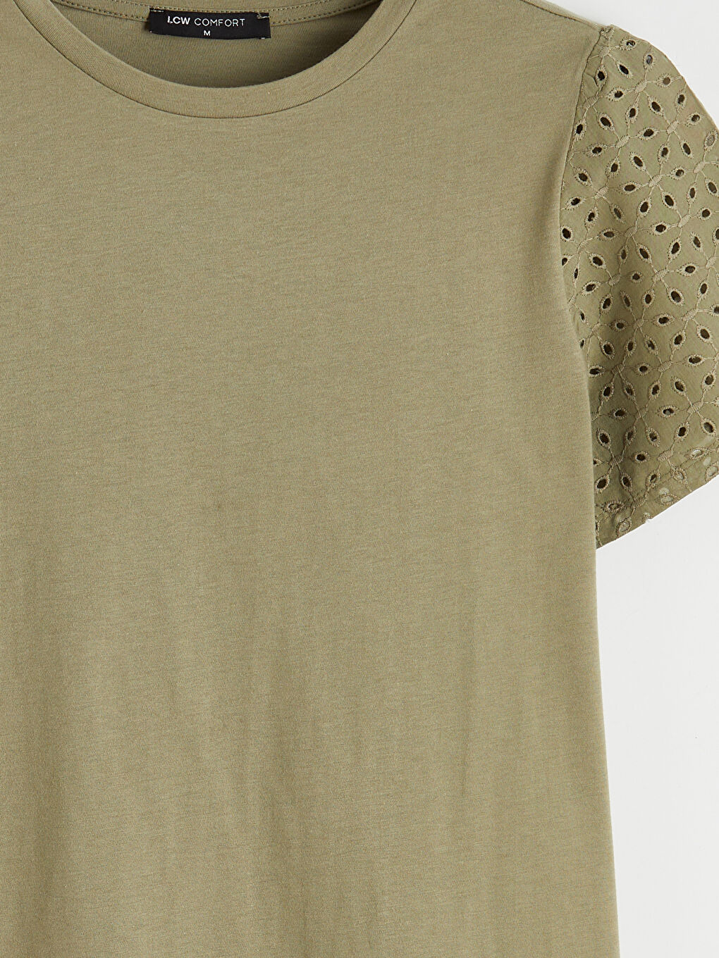 Haki Bisiklet Yaka Ajurlu Bluz-2