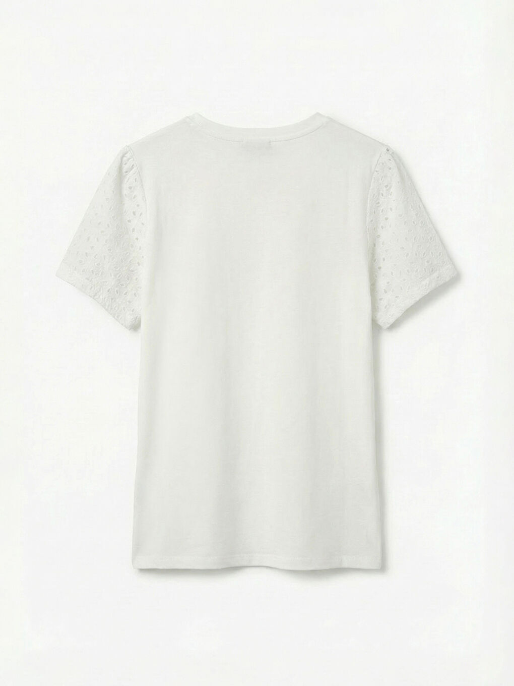 Ekru Bisiklet Yaka Ajurlu Bluz-5