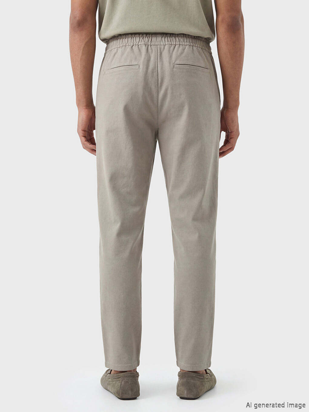 Bej Standart Kalıp Erkek Pantolon-3