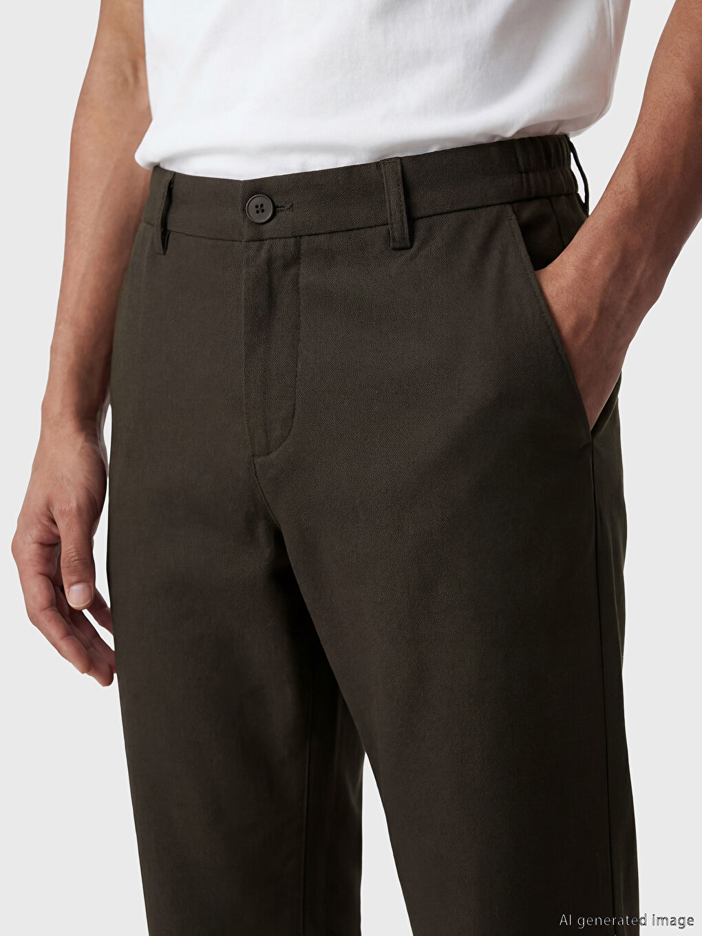 Kahverengi Standart Kalıp Erkek Pantolon-2
