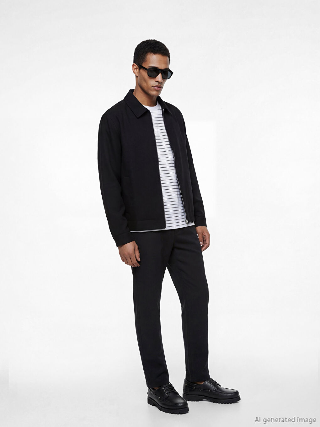 Siyah Standart Kalıp Erkek Pantolon