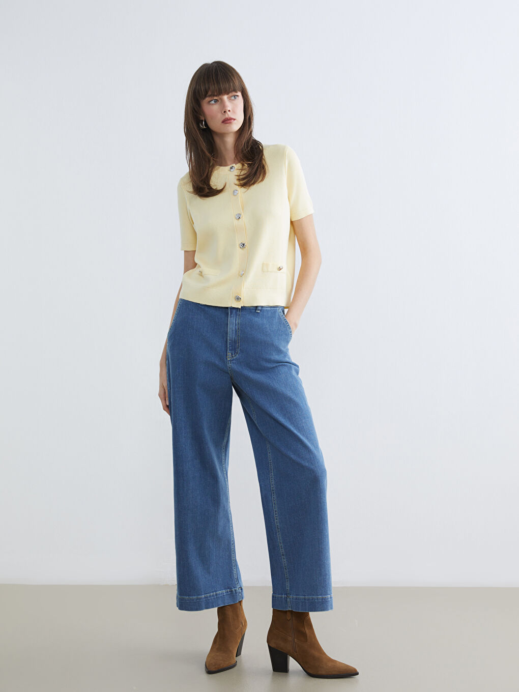 Әйелдер сары Кардиган-1