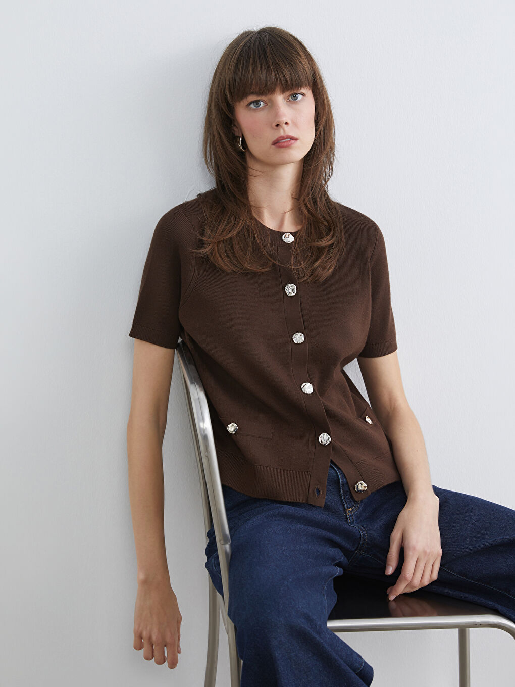 Әйелдер қоңыр Кардиган