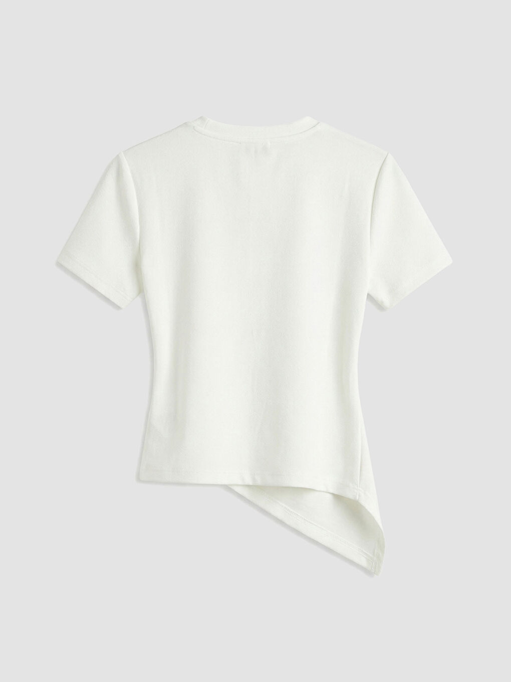 Tricou Basic cu Fronseuri pentru Femei, cu Guler Rotund-5