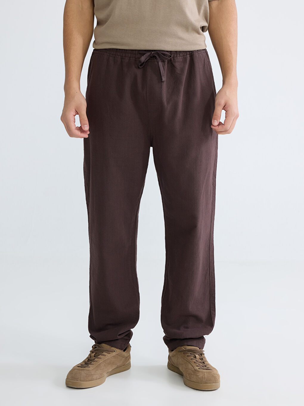 Comfortable Fit Men's Linen Look Men's Trousers-1