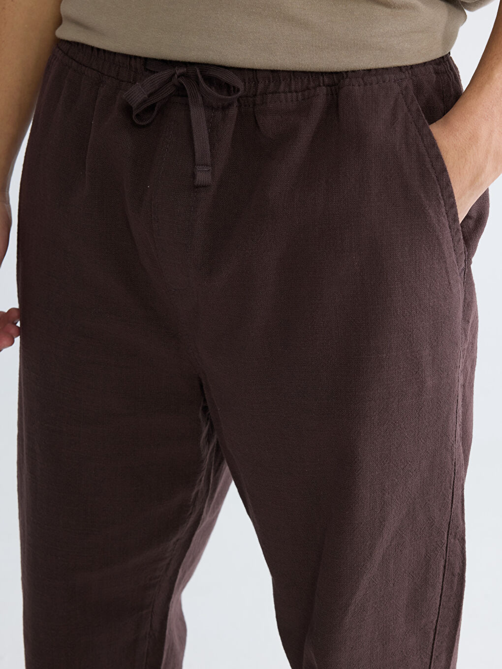 Comfortable Fit Men's Linen Look Men's Trousers-2