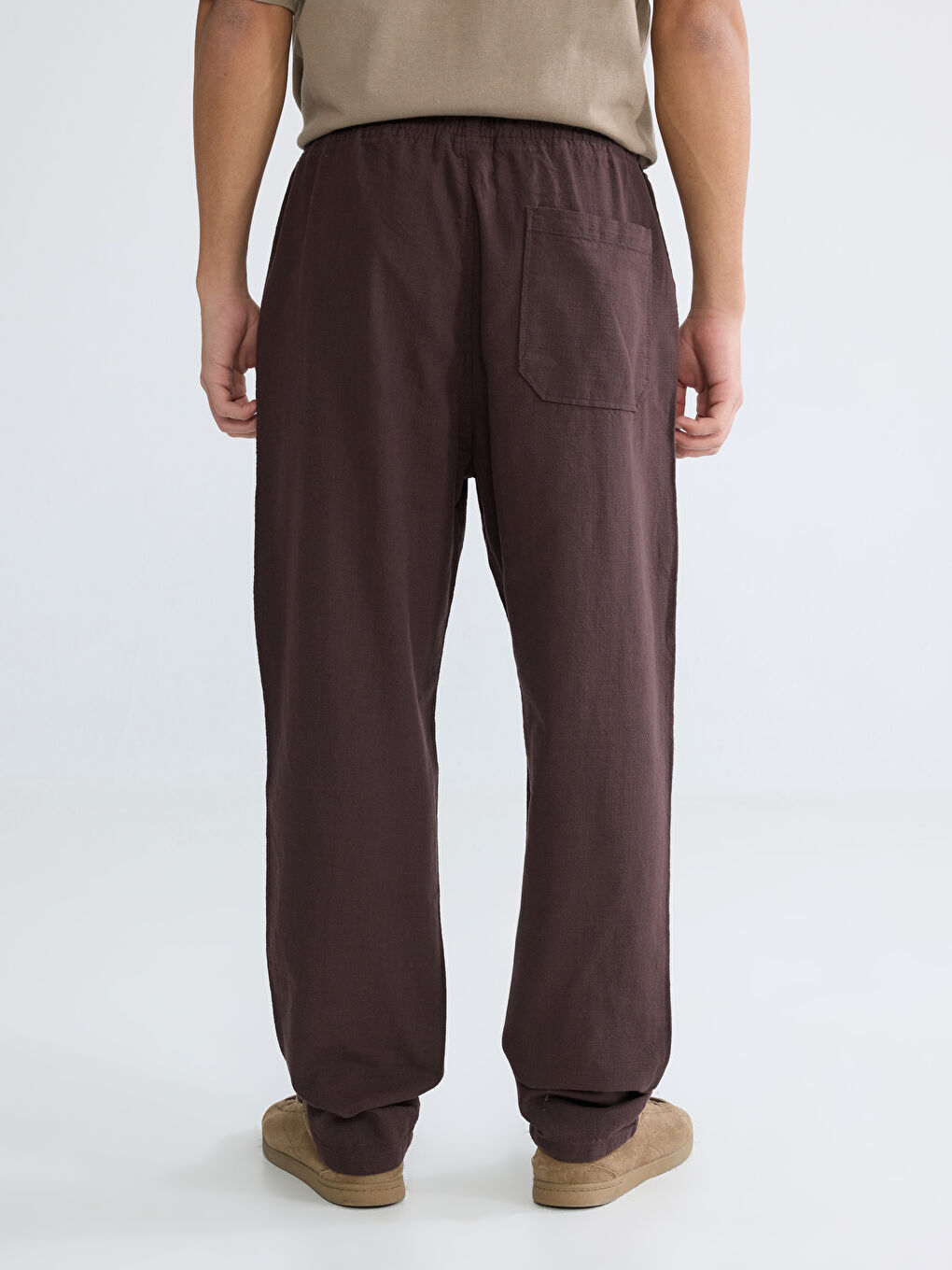 Comfortable Fit Men's Linen Look Men's Trousers-3