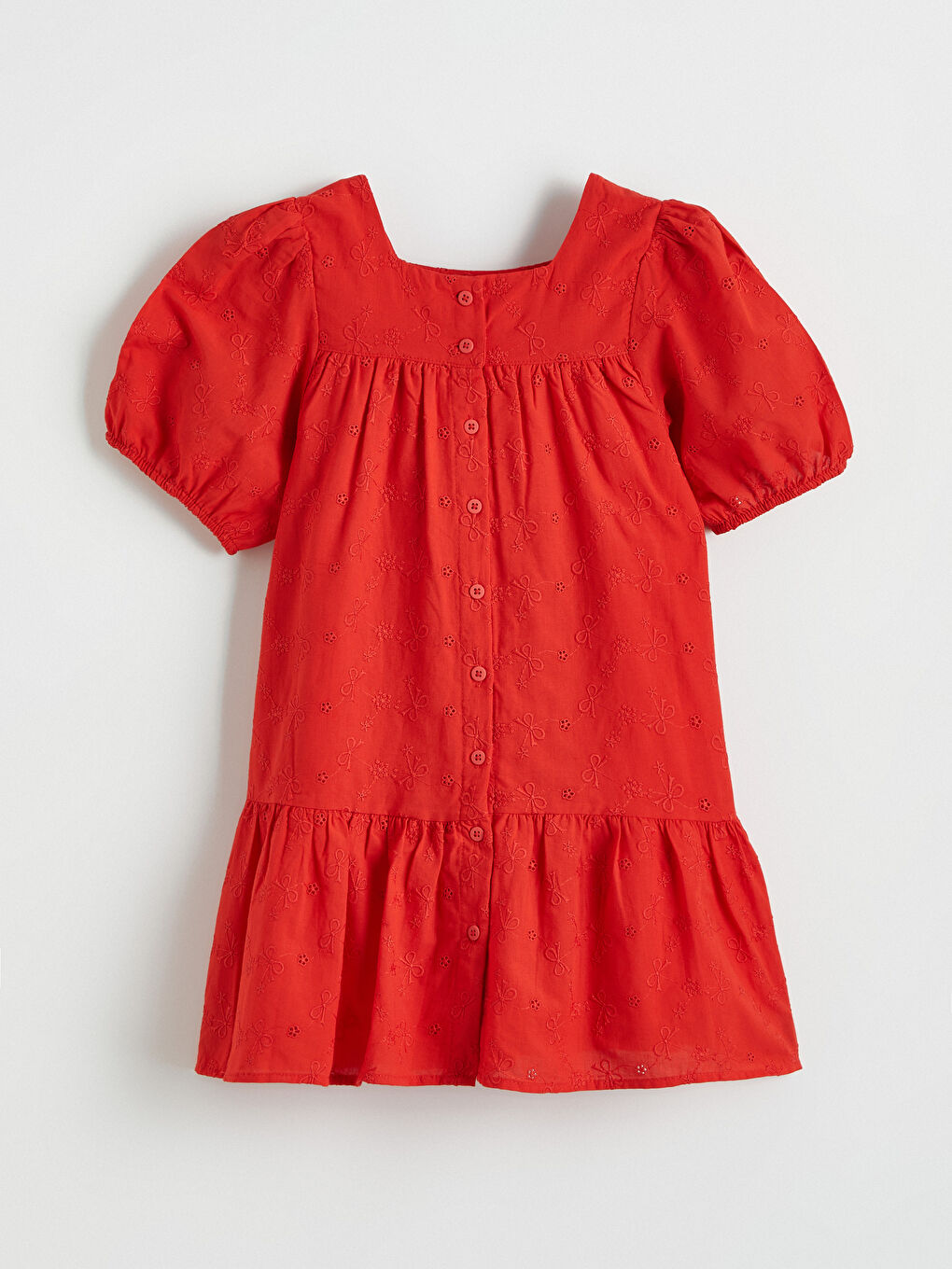 Kırmızı Kız Çocuk Elbise-2