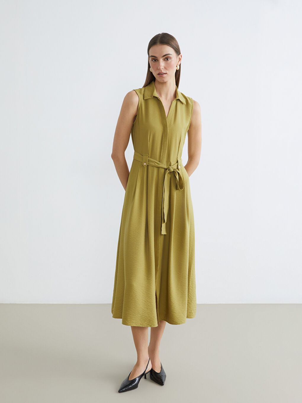 Women's Shirt Dress with Belt