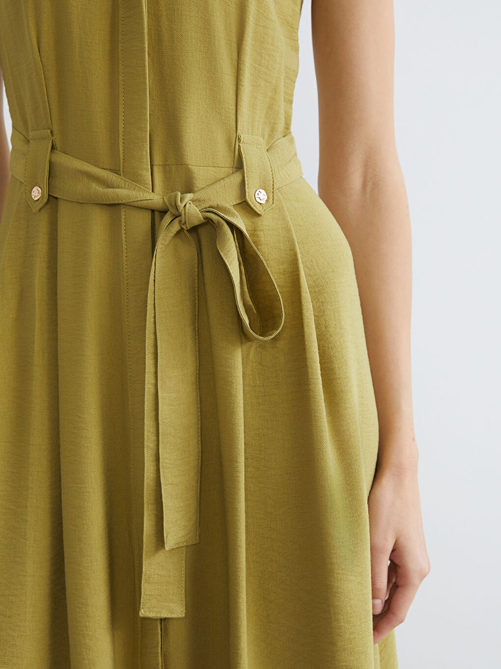 Women's Shirt Dress with Belt-2