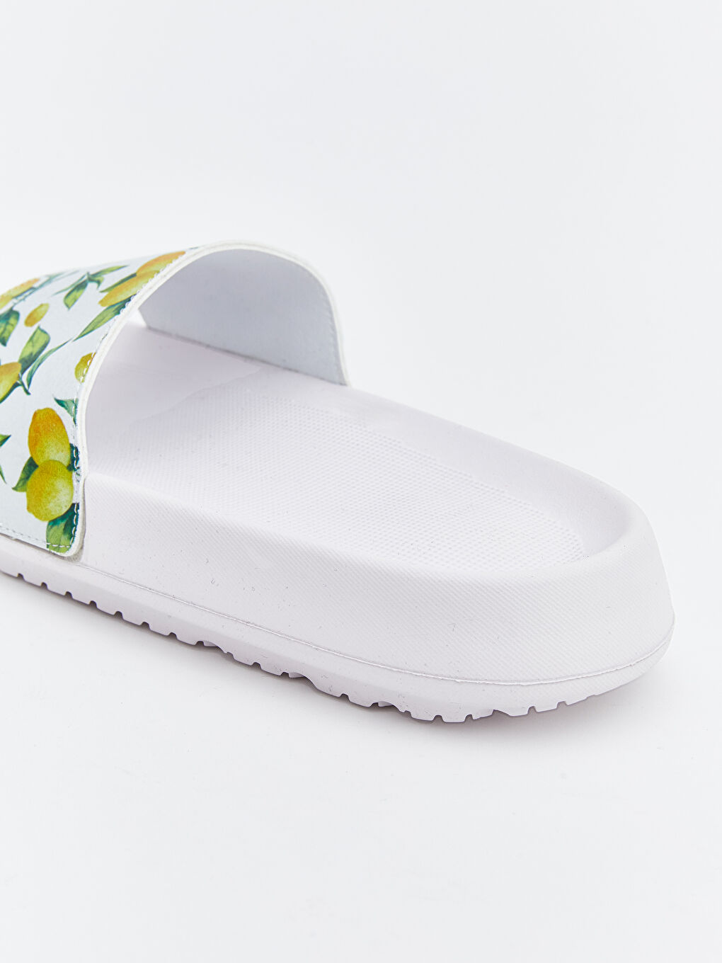 Beyaz Limon Baskılı Kadın Terlik-4