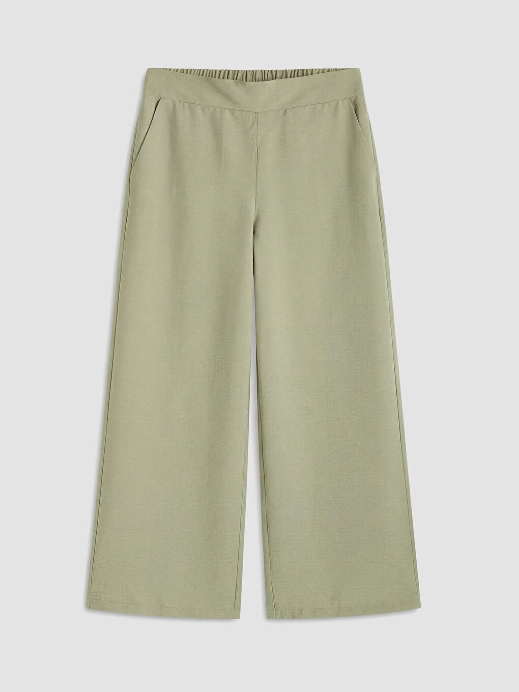 Elastic Waist Wide Leg Women's Trousers
