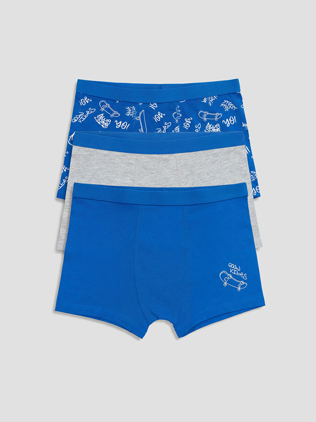 Mavi Erkek Çocuk Boxer 3'lü-1