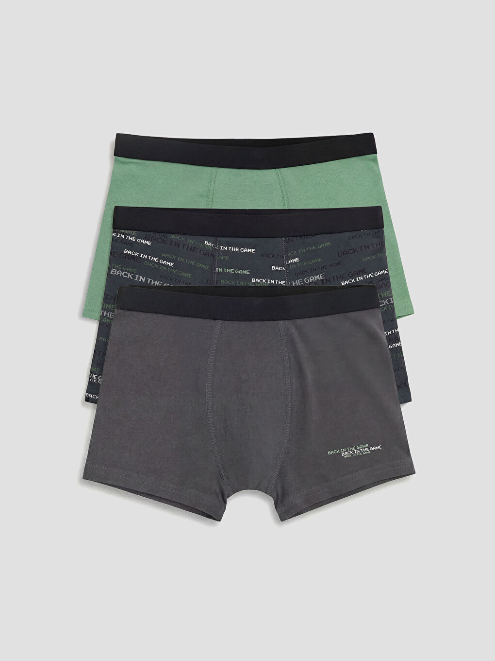 Gri Erkek Çocuk Boxer 3'lü-1