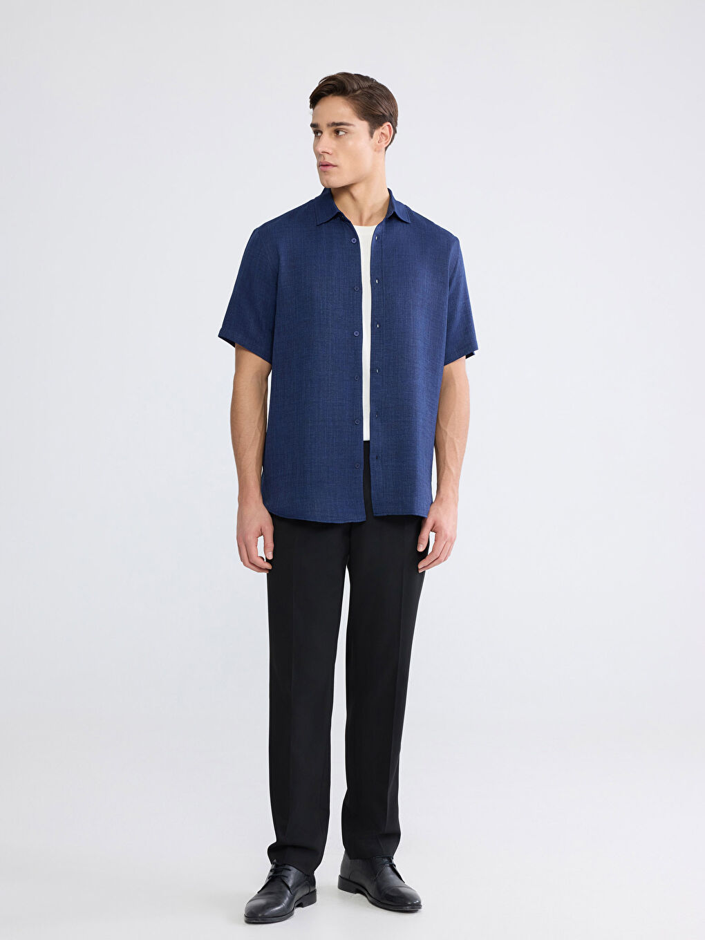 Lacivert Regular Fit Erkek Gömlek-1