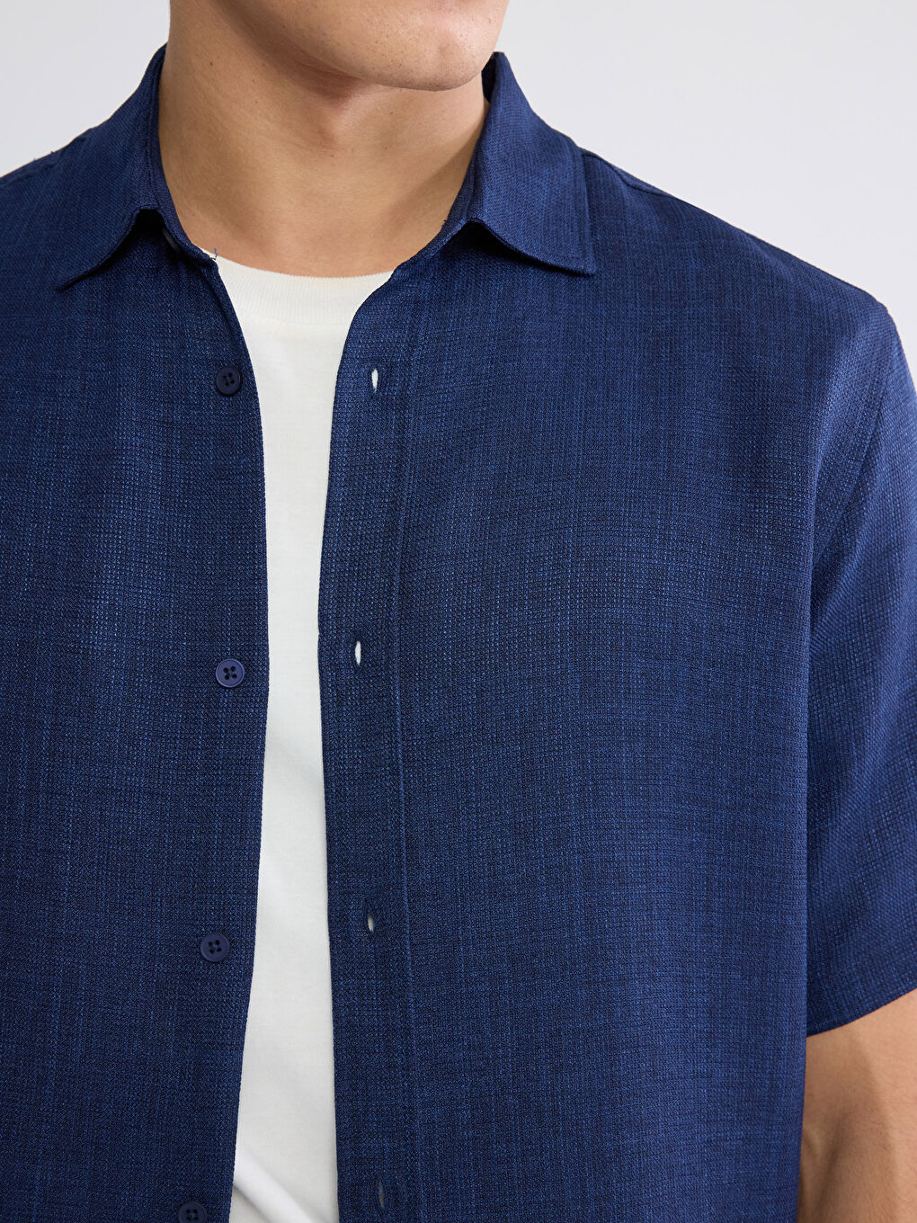 Lacivert Regular Fit Erkek Gömlek-2