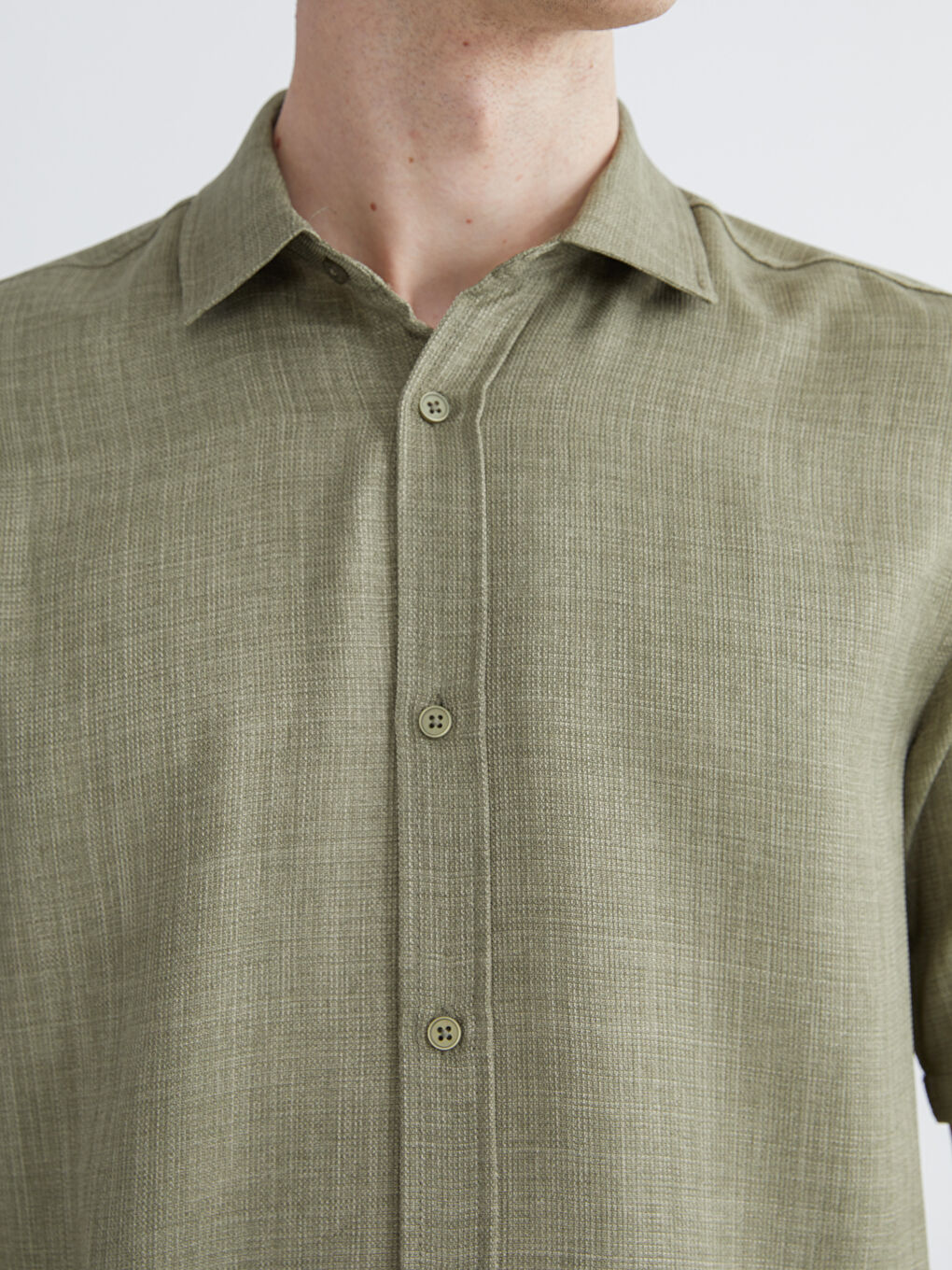 Haki Regular Fit Erkek Gömlek-2