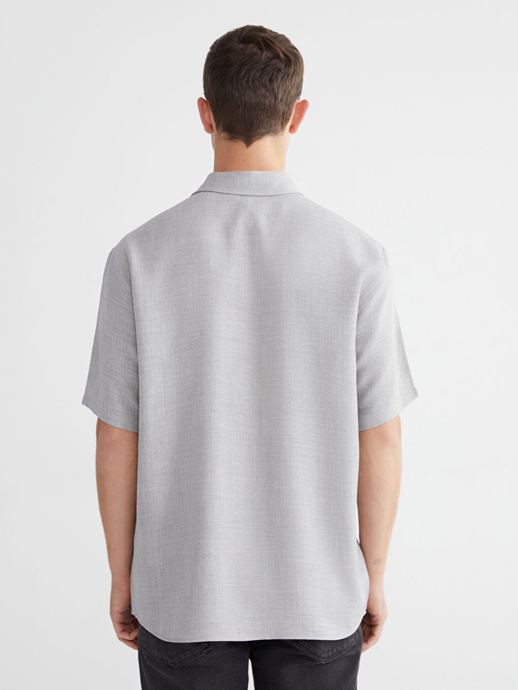 Gri Regular Fit Erkek Gömlek-3