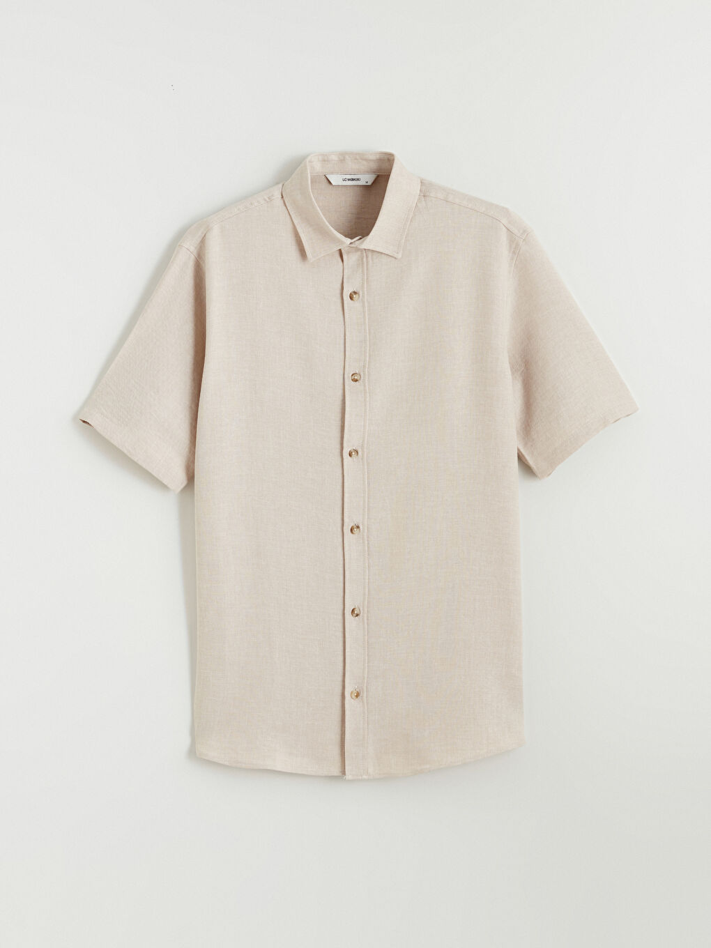 Bej Regular Fit Poplin Erkek Gömlek-4