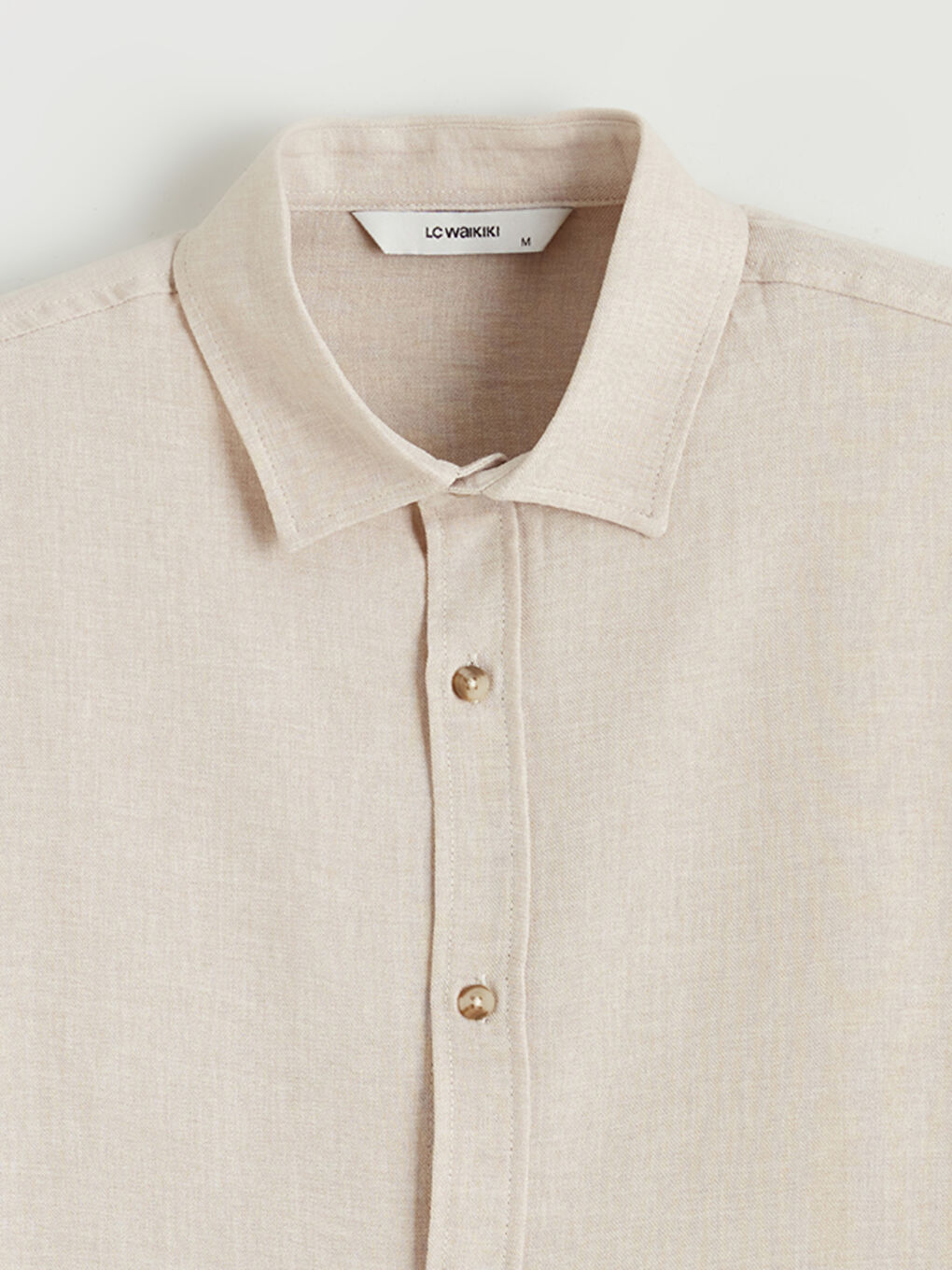 Bej Regular Fit Poplin Erkek Gömlek-5