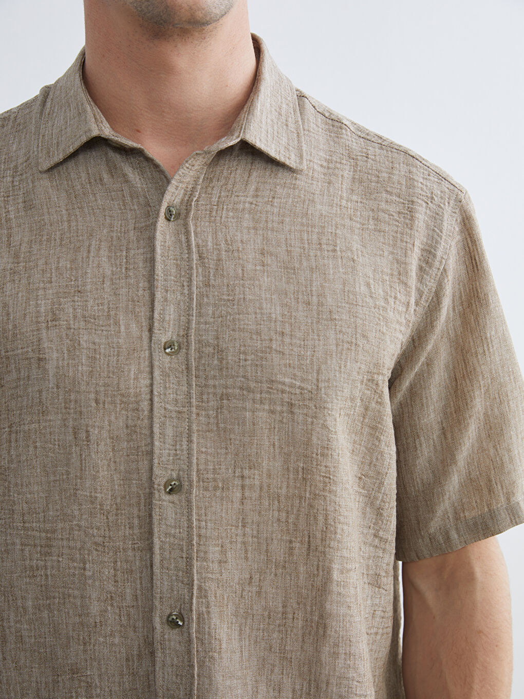 Kahverengi Regular Fit Poplin Erkek Gömlek-2