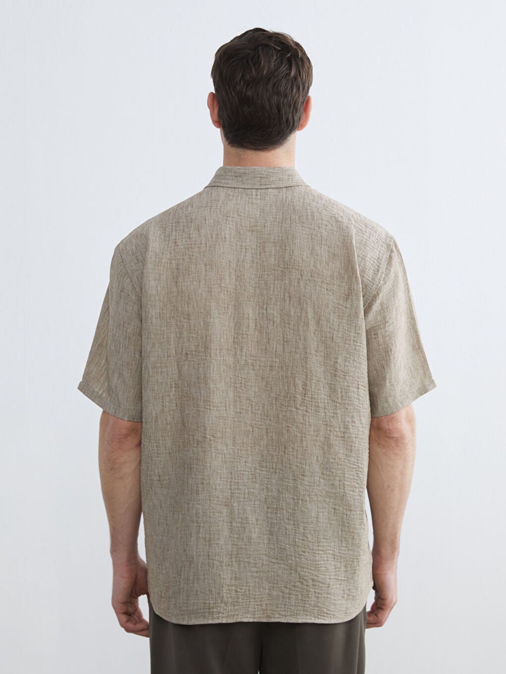 Kahverengi Regular Fit Poplin Erkek Gömlek-3