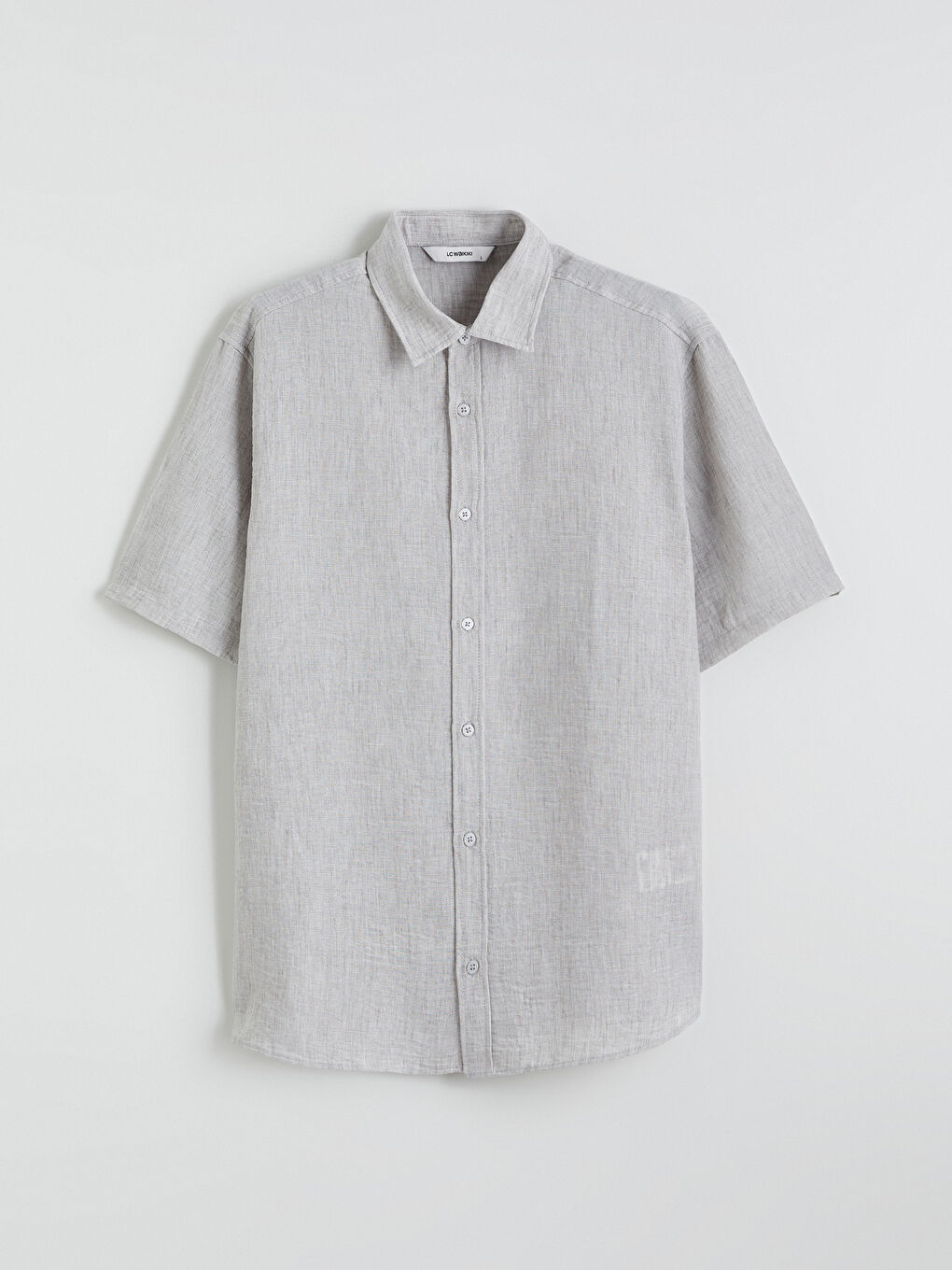 Gri Regular Fit Poplin Erkek Gömlek-4