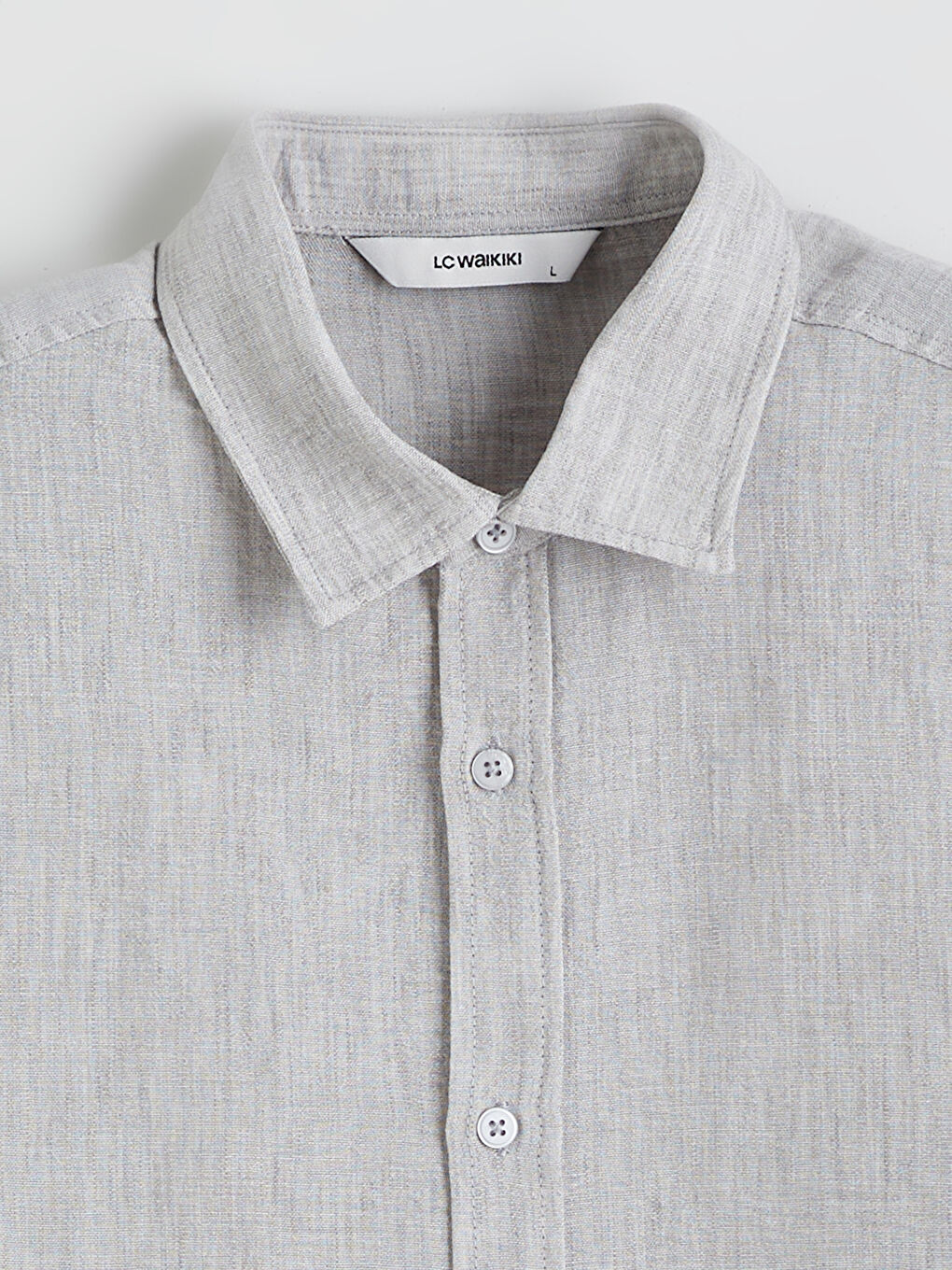 Gri Regular Fit Poplin Erkek Gömlek-5