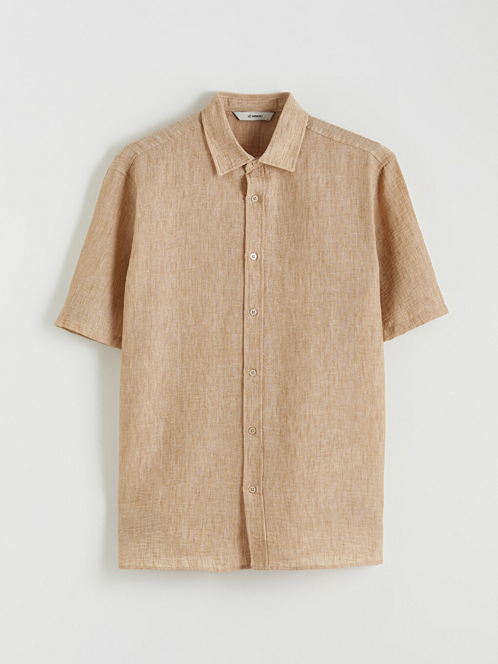 Bej Regular Fit Poplin Erkek Gömlek-4